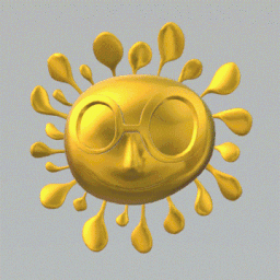 Animated gif depicting a vibrant sun bouncing joyfully. The sun's rays exude warmth and happiness, symbolizing the essence of true joy and contentment."